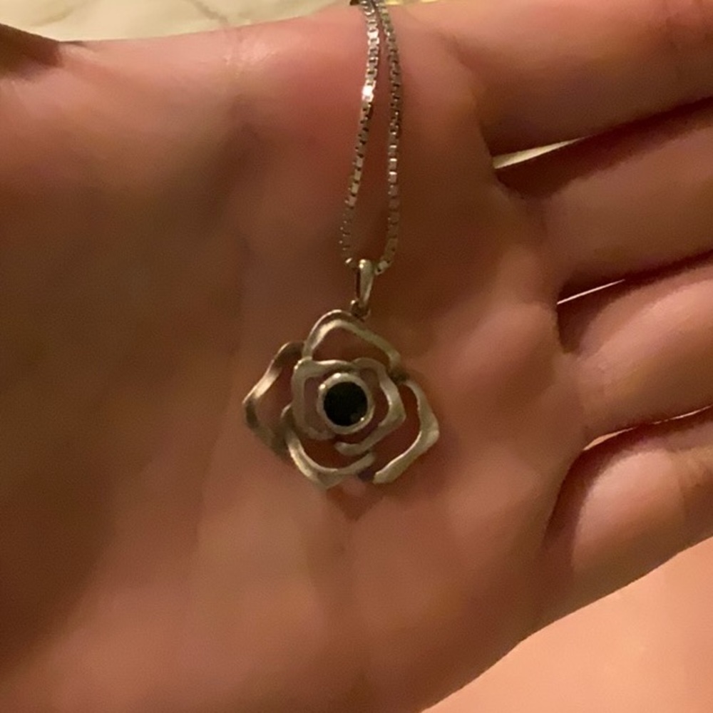 Black sapphire pendant necklace